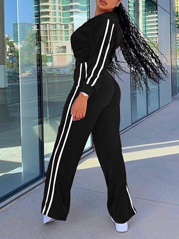 Goosudu Velvet Zip-Front Hoodie & Pants Set