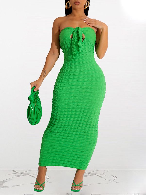 Goosudu Tied-Front Textured Dress