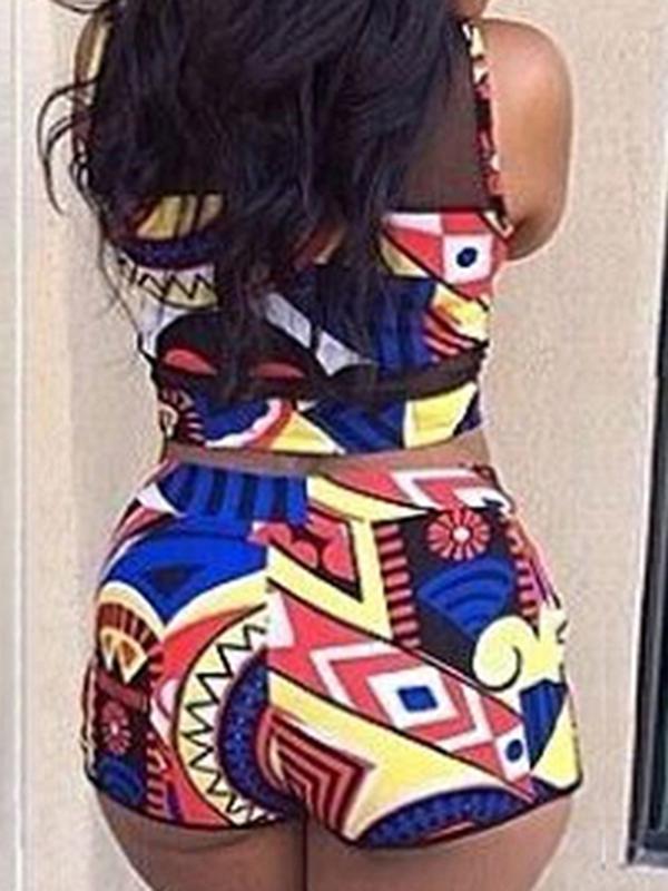 Goosudu Floral Print High Waist Bikini