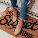 Goosudu Fashion Faux Leather Slip-On Boots