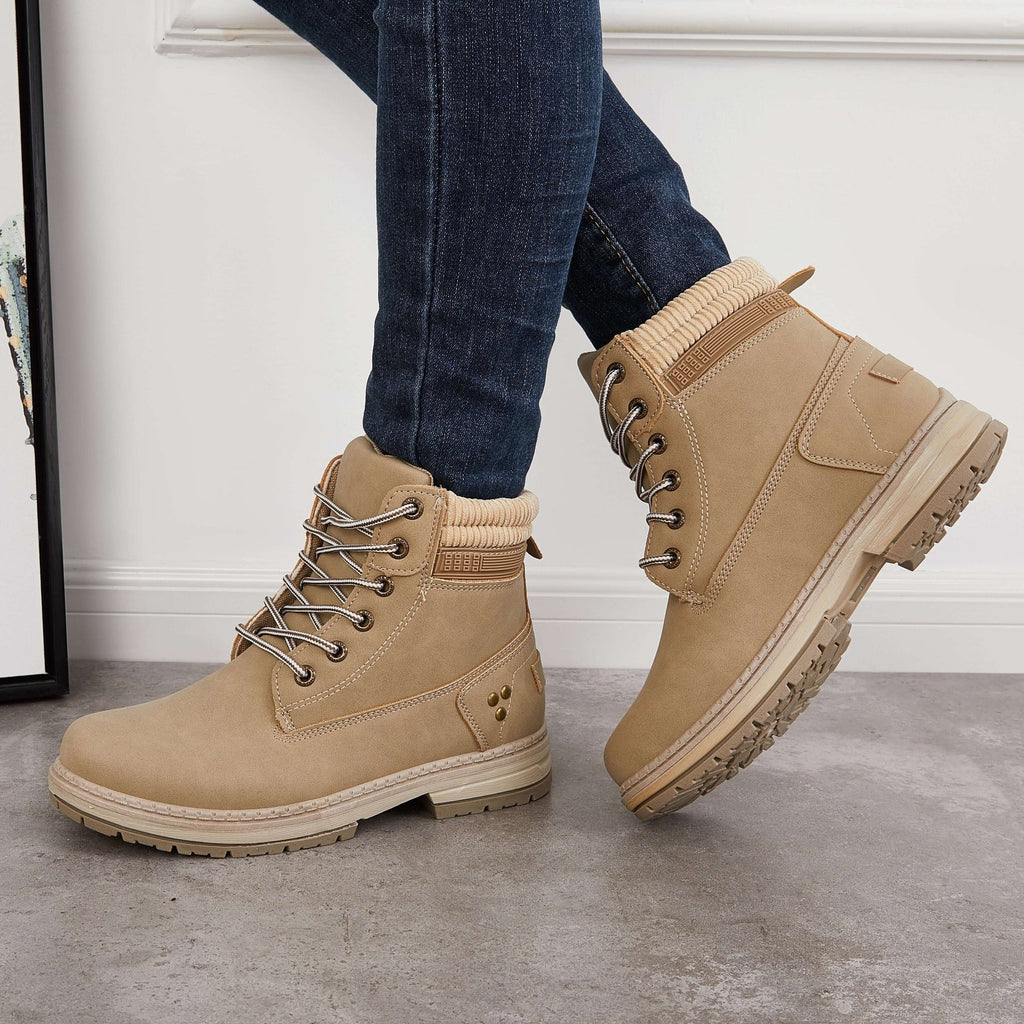 Goosudu Classic Non Slip Waterproof Hiking Combat Ankle Boots