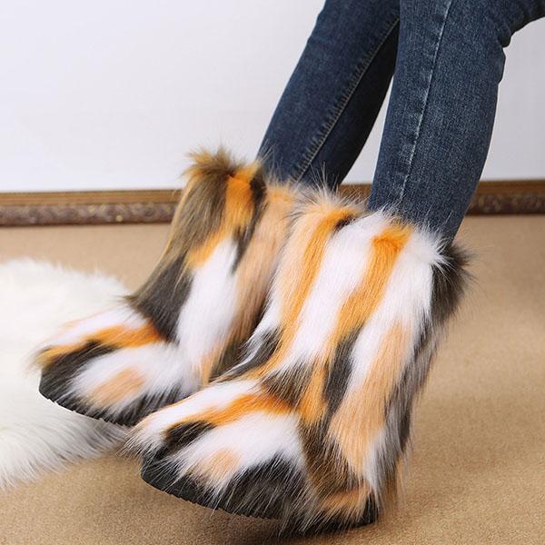 Goosudu Comfy Faux Fur Winter Warm Snow Boots