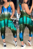 Goosudu Classic Tie Dye V-neck Pocket Jumpsuit