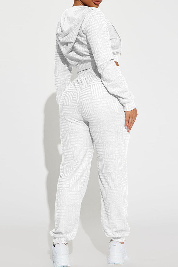 Goosudu Casual Solid Patchwork Hooded Collar Long Sleeve Two Pieces