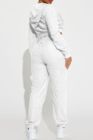 Goosudu Casual Solid Patchwork Hooded Collar Long Sleeve Two Pieces