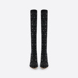 FIT Women Rhinestone Over-The-Knee Sock Boots