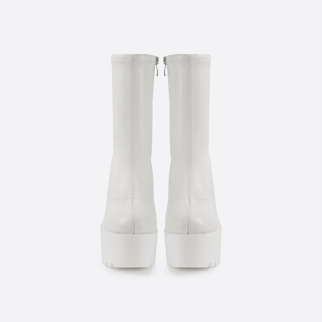 Women Waterproof Platform Side Zipper Thick Heel Boots