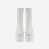 Women Waterproof Platform Side Zipper Thick Heel Boots