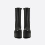 Women Waterproof Platform Side Zipper Thick Heel Boots