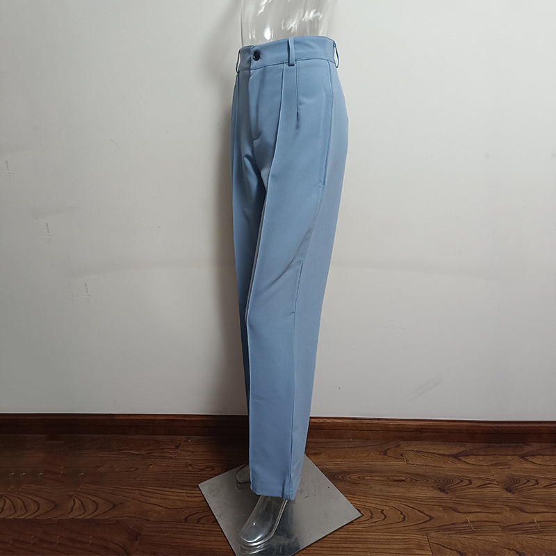 Goosudu High Waisted Casual White Trousers Women Brown Stright Pants Office Lady Korean Style Women Pantalones De Mujer