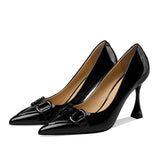 goosudu  Pumps Women Genuine Leather Pointed Toe Emerald Green Stiletto High Heels Spring Bride Shoes Party Wedding Shoes