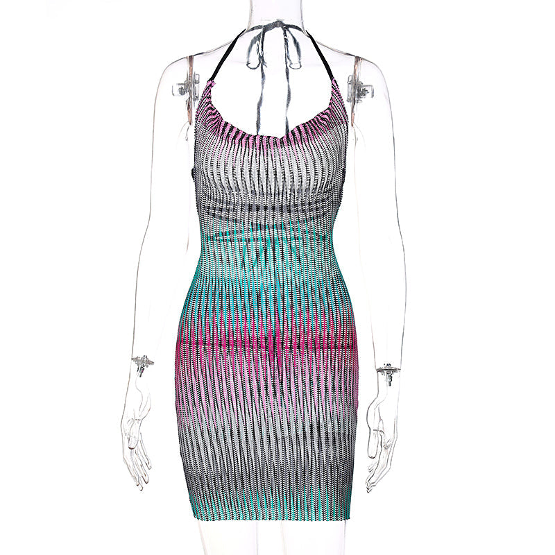 goosudu Sleeveless Backless See Through Bandage Satin Slip Mini Dress Summer Women Fashion Sexy Party Club Robe Kpytomoa