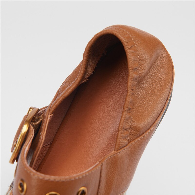 goosudu Mary Jane Shoes New Spring Brand Women Pumps Low-heel Female Ladies Shoes Square Toe Buckle Mixed Color Retro Women Shoes