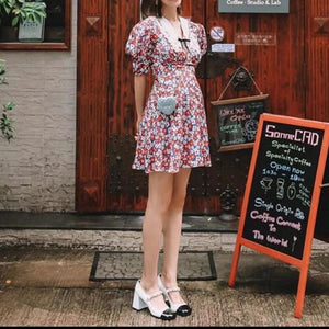 goosudu Luxury Designer Women Thick High Heels Shose Chain Square Toe Pumps Spring Square Toe Shoes Wedding Shoes Mary Jane Sandals