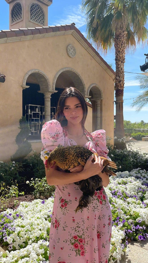 Retro Palace Pink Daisy Print Silk Party Dress Puff Sleeve Female Elegant Maxi Dresses Beach Women Square Collar Holiday Robe