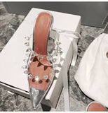 goosudu Star style Rivet Transparent PVC Cup Heeled Women Sandals Fashion Stiletto High heels Summmer Shoes Female Pumps Sandals