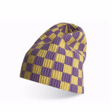 Women Men knitted Hat Hiphop Checkerboard Autumn Winter Korean Fashion Wool Cap Lovers Hat Warm Beanies Lattice Caps For Couple