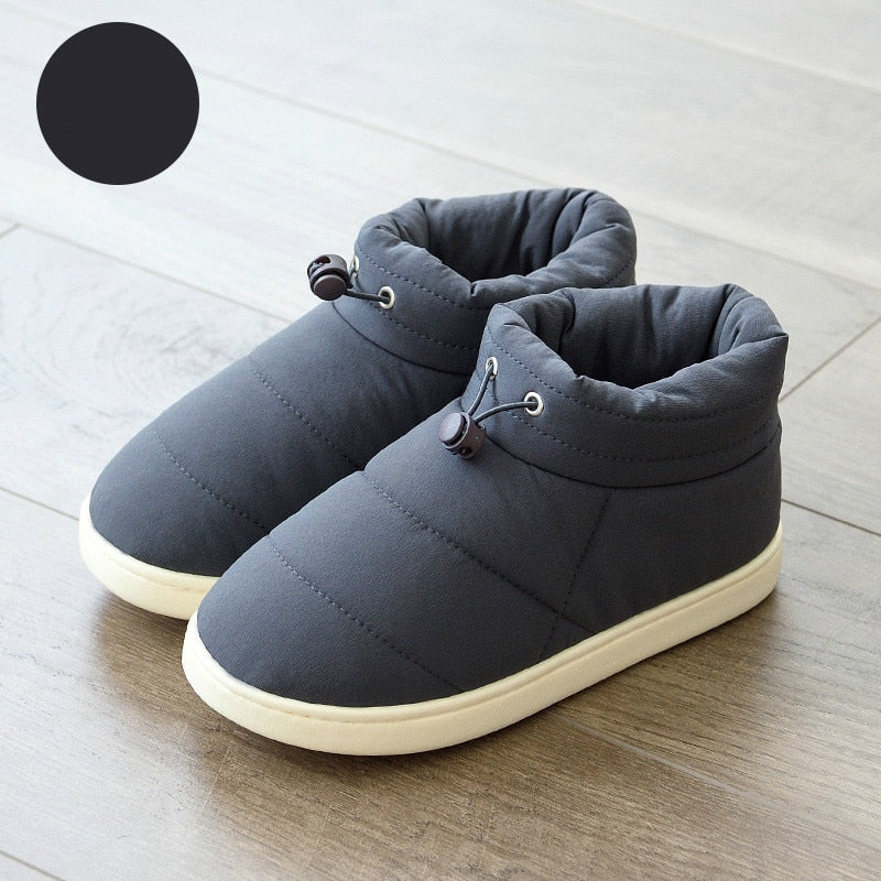 Winter Sonw Boots Women Shoes Warm Cotton Fabric Woman Boots Comfort Down Warm Shoes Thick Bottom Soft Flat Female Footwear