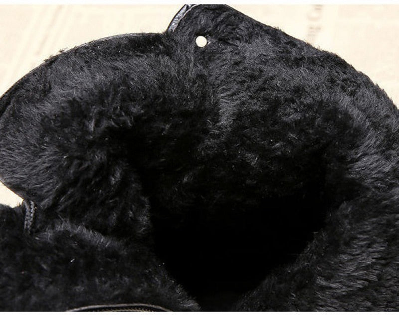 Pofulove Black Boots Winter Shoes Women Ankel Boots Goth Shoes Platform Boots Snow Booties Woman Warm Botas Fall Flat Zapatos