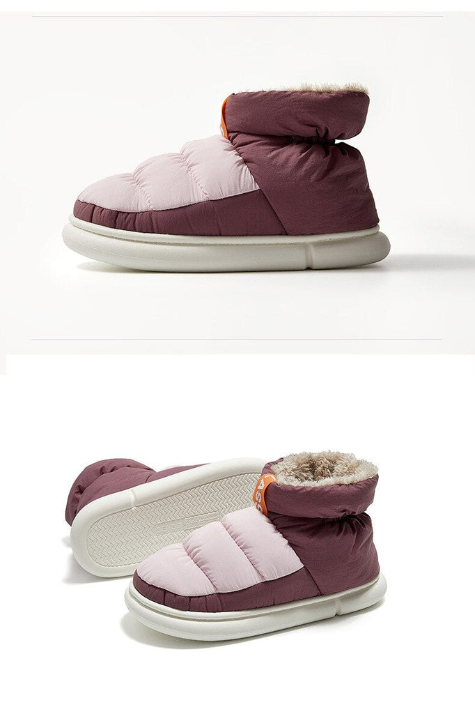 Winter Ankle Boots Women Cottons Warm Shoes Female Ankle Boots Classic Stitching High-top Couples Soft Warm Down Snow Boots