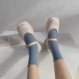 goosudu Retro Mary Janes Leather Pumps Med Heel Square Toe Buckle Sandals Summer Autumn Fashion Women Shoes Heels 4 cm