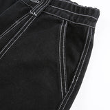 Goosudu Aiertu  Weekeep Pockets Patchwork Baggy Jeans Fashion Streetwear 100% Cotton Women Denim Trouser Loose Cargo Pants Korean Jeans Harajuku