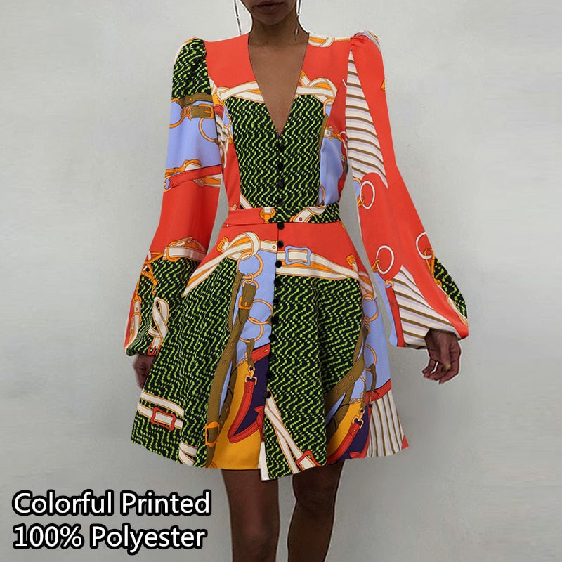 goosudu Women Silk Dress Celmia Satin Mini Robe Summer Elegant Party Wrap Evening Dress Long Lantern Sleeve V Neck Solid Vestidos