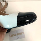 goosudu Luxury Designer Women Thick High Heels Shose Chain Square Toe Pumps Spring Square Toe Shoes Wedding Shoes Mary Jane Sandals