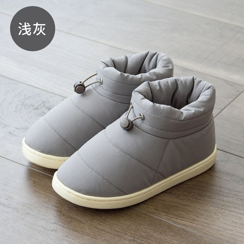 Winter Sonw Boots Women Shoes Warm Cotton Fabric Woman Boots Comfort Down Warm Shoes Thick Bottom Soft Flat Female Footwear