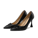 goosudu  Pumps Women Genuine Leather Pointed Toe Emerald Green Stiletto High Heels Spring Bride Shoes Party Wedding Shoes