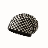Women Men knitted Hat Hiphop Checkerboard Autumn Winter Korean Fashion Wool Cap Lovers Hat Warm Beanies Lattice Caps For Couple