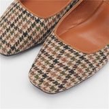 goosudu Mary Jane Shoes New Spring Brand Women Pumps Low-heel Female Ladies Shoes Square Toe Buckle Mixed Color Retro Women Shoes