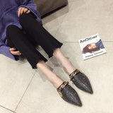 goosudu Women Mules Luxury Flats Fashion Loafers Designer Shoes Summer Slippers Pointed Toe Slides Slip on Wedding Casual Ladies Sandals