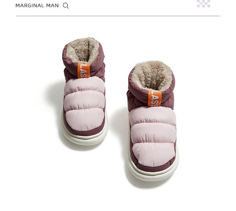 Winter Ankle Boots Women Cottons Warm Shoes Female Ankle Boots Classic Stitching High-top Couples Soft Warm Down Snow Boots