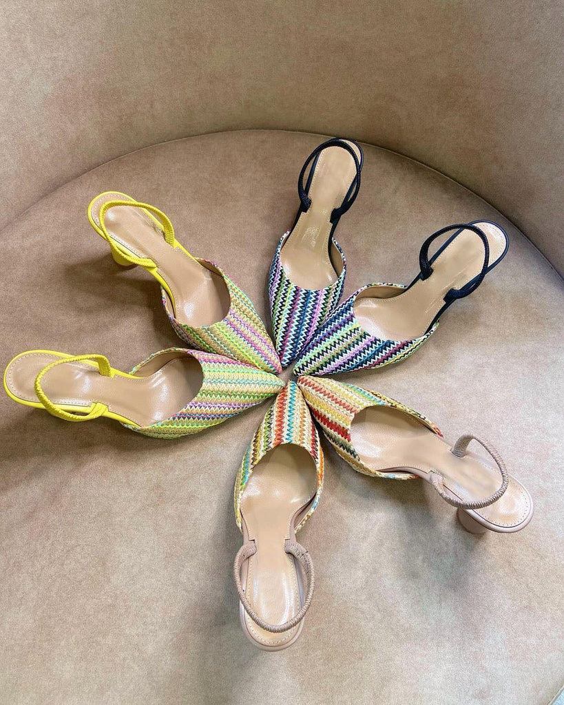 goosudu Women Shoes Pumps Black Yellow High Heels Designer Sandals Lolita Ladies Luxury Mix Colour Party Summer Designer обувь для женщин летняя туфли на каблуке chaussure femme Sexy