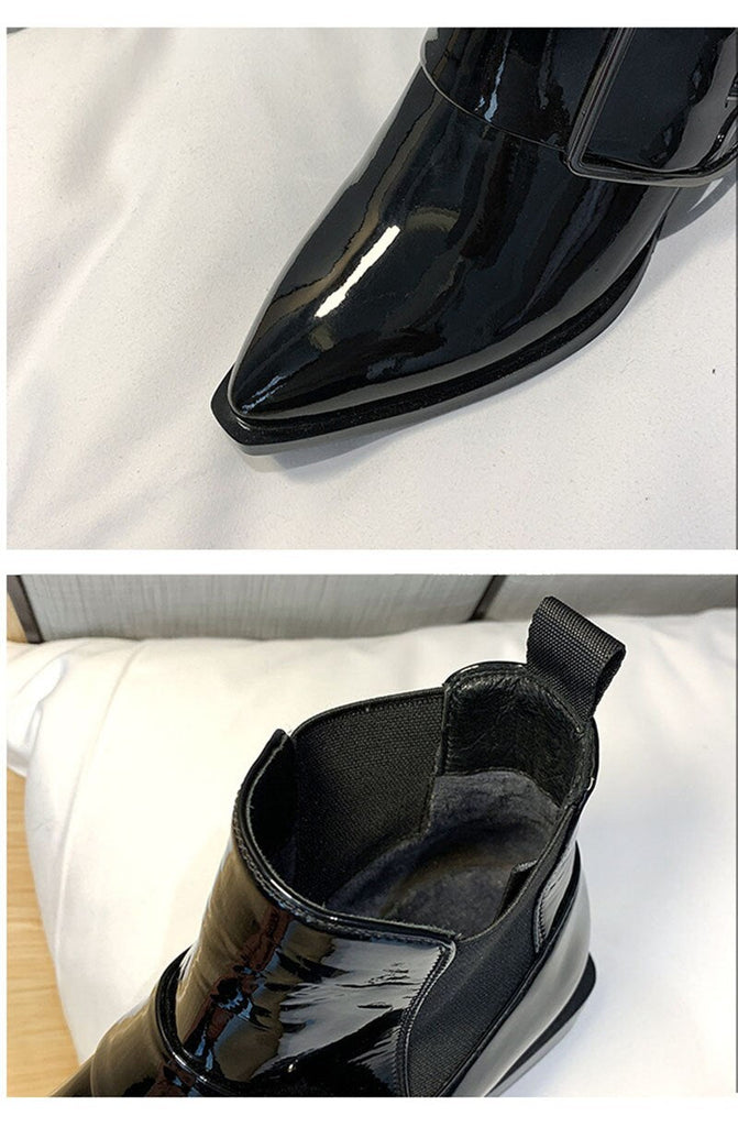 goosudu Fashion Ladies High Heels Boots Women Autumn Early WInter Shoes Elegant Ladies Ankle Boots Black Heels 4cm A2937