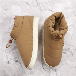 Winter Sonw Boots Women Shoes Warm Cotton Fabric Woman Boots Comfort Down Warm Shoes Thick Bottom Soft Flat Female Footwear