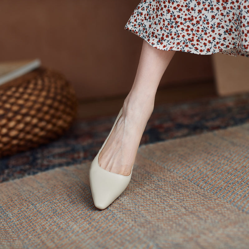 goosudu Vintage Bride Heels Shoes Woman Heels Spring Genuine Leather High Heels Pumps for Women Party Basic Women Shoes Shoes Women