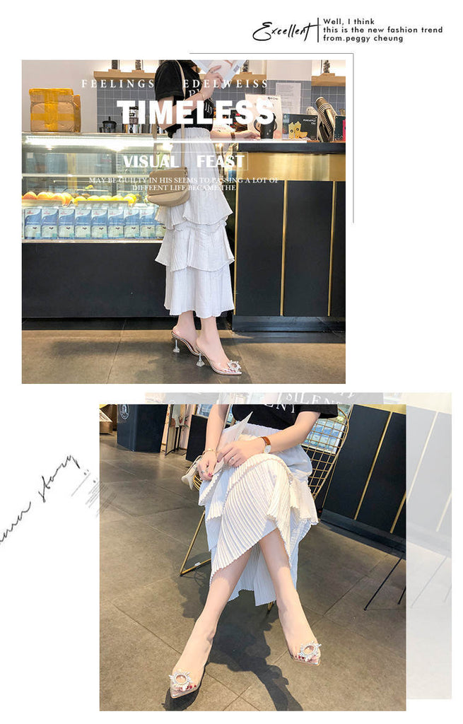 goosudu Luxury Women Pumps Transparent High Heels Sexy Pointed Toe Slip-on Wedding Party Brand Fashion Shoes For Lady Size 34-43