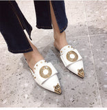 Summer Slippers for Women Luxury Shoes Mule Slippers Slip-on Loafer Slide Ladies Falts Pointed Toe Designer Shoes Fashion Pumps