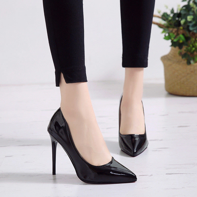 goosudu   Thin heels pointed toe spring and autumn Pumps new nude color pointed women's shoes are sexy and high heels
