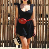 goosudu  vintage ladies dresses beach ruffle yellow casual mini sexy dress vestidos bohemian elegant Summer dress