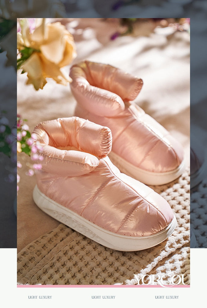 Plush Cotton Boots Women Female Winter Shoes Outdoor Non-slip Light Down Leisure Women's Snow Boot Platform Keep Warm Footwear