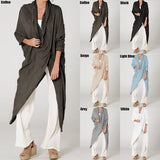 goosudu  Women Tops Vintage Solid Blouses Summer Fashion Long Shirts Casual Cowl Neck Long Sleeve Asymmetrical Party Blusas
