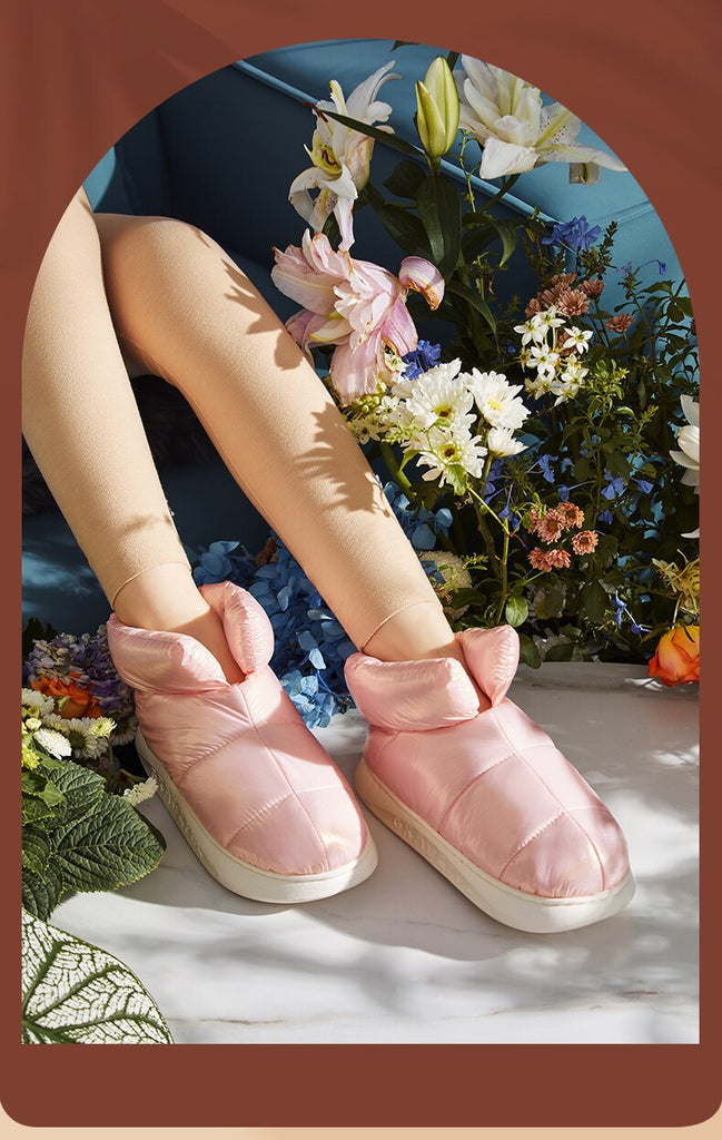 goosudu Cute Plush Cotton Shoes Female Winter Boots Outdoor Non-slip Light Down Leisure Women's Snow Boot Platform Keep Warm Footwear