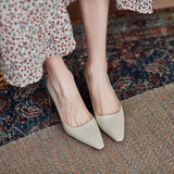 goosudu Vintage Bride Heels Shoes Woman Heels Spring Genuine Leather High Heels Pumps for Women Party Basic Women Shoes Shoes Women