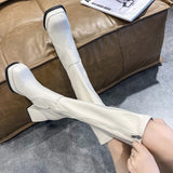 goosudu Fashion Female Super High Heels Long Boots PU Leather Zipper Shoes New Autumn Women Pumps Ladies Knee High Motorcycle Boots