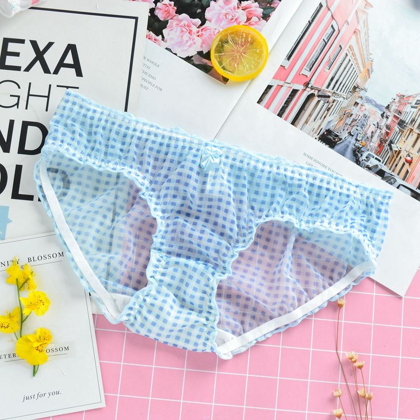 Japanese Cute Lolita Sexy Lace Panties For Women Mesh Transparent Underwear Thin Thong Brief Strawberry Lingerie For Teen Girl