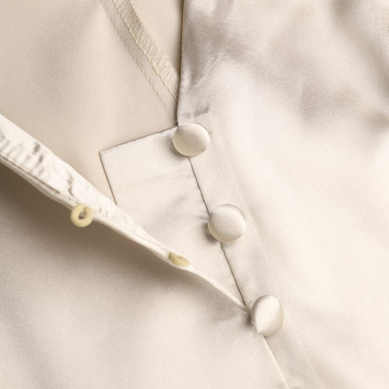 goosudu Women Silk Dress Celmia Satin Mini Robe Summer Elegant Party Wrap Evening Dress Long Lantern Sleeve V Neck Solid Vestidos