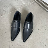 goosudu New Brand Women Pumps Fashion Low Round Heel Ladies Slingback Pointed Toe Slip On Oxford Shoes Casual Office Shoe